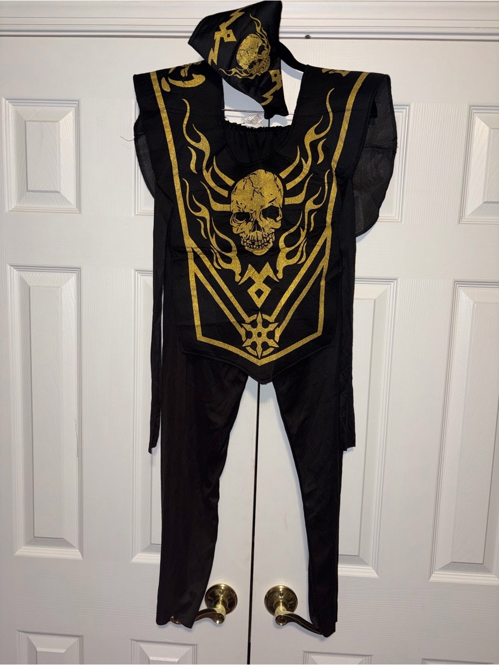 Fun World Div. Skull Tunic Costume Black/Gold XL (14/16)
